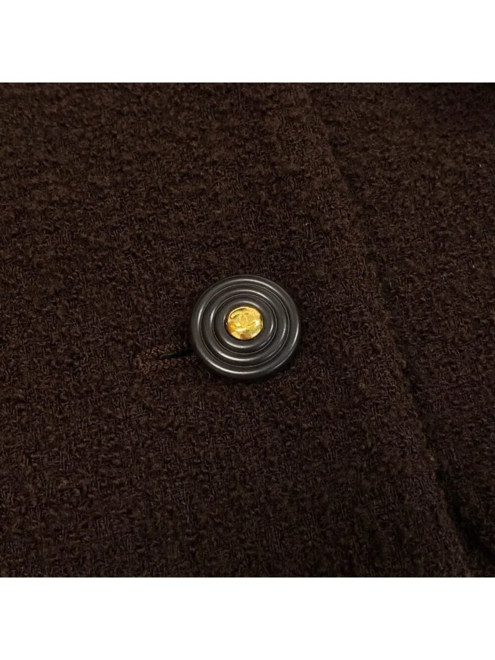 Chanel Tweed Jacket Flap Pocket Brown